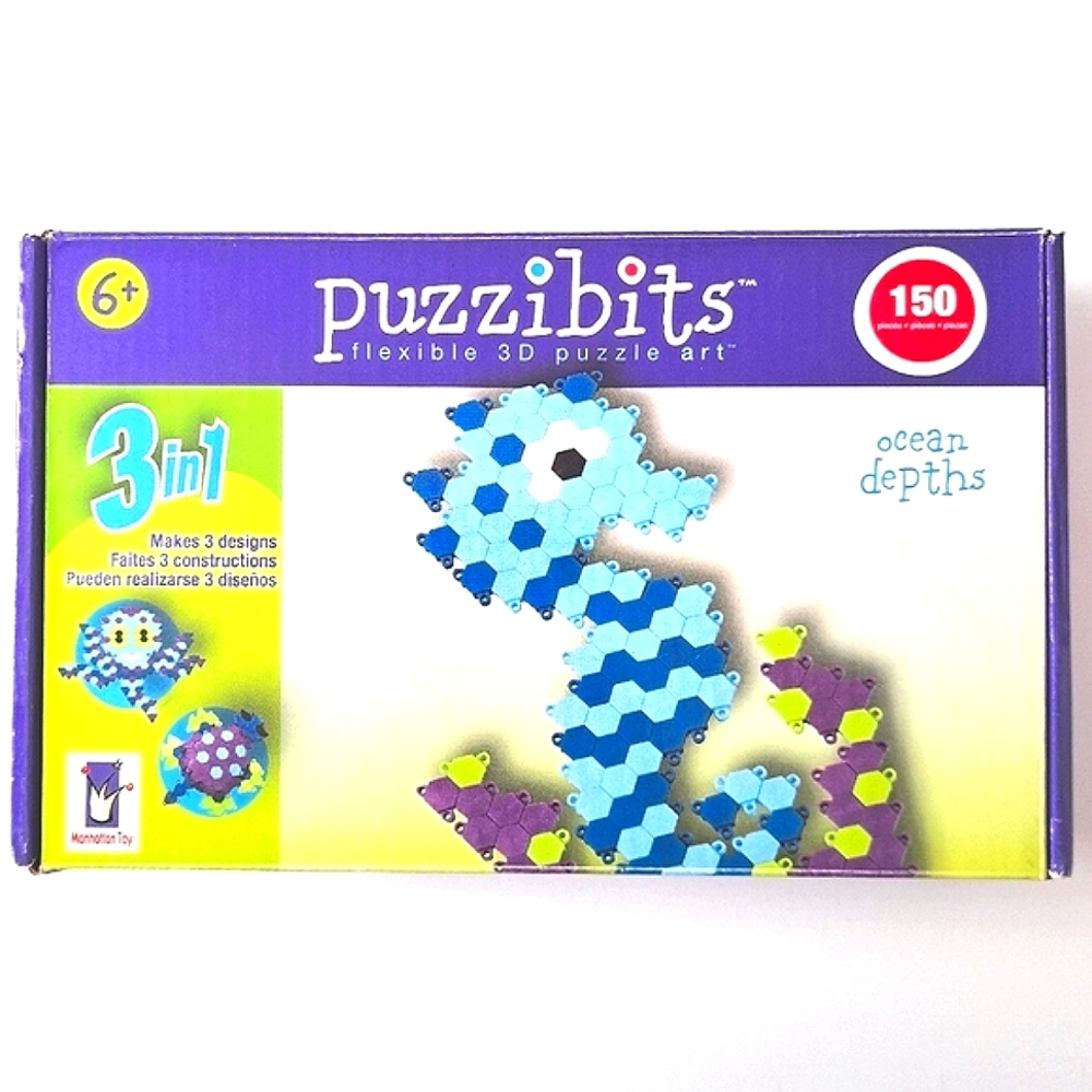 Ages 6 & Up Flexible 3D Puzzle Art Set Ocean Animals Seahorse Turtle Octopus